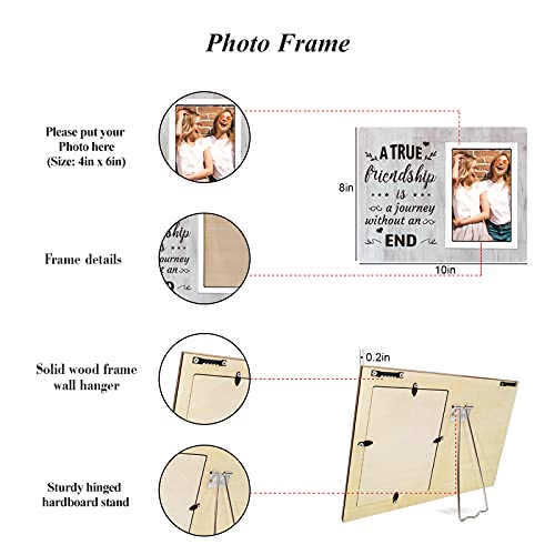 Benecharm Best Friend Picture Frame - A True Friendship Is A Journey Without An End - Unique Birthday Gift For Friends, Graduation Gifts, Going Away Gifts For Friends (4X6 Inch) #TOP6