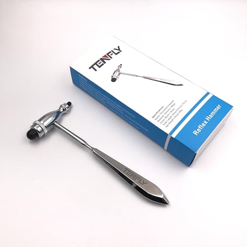 TENFLY Reflex Hammer, Neurological Reflex Hammer with Pointed Tip Handle, for Neurologic Reflex Diagnosis and Testing, Zinc-Alloy Metal.