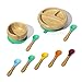 Rainbow Gift Set Green - Baby Shower, Baby Registry, Home Set & More. Baby Girl, Baby Boy, Unisex. Baby Bowl Set + Baby Plate Set + Assorted Baby Spoons Set. FDA Approved BPA Free