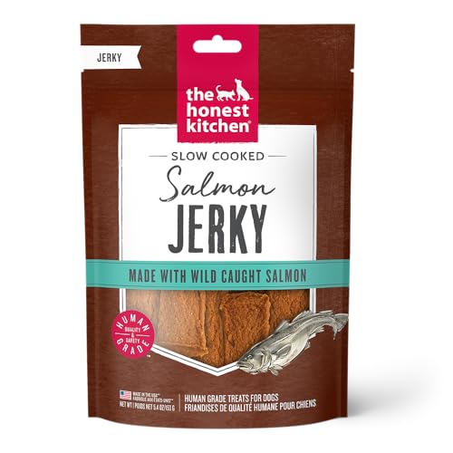 The Honest Kitchen Human Grade Dog Treats: Slow Cooked Jerky Salmon Recipe 6 oz Pouch