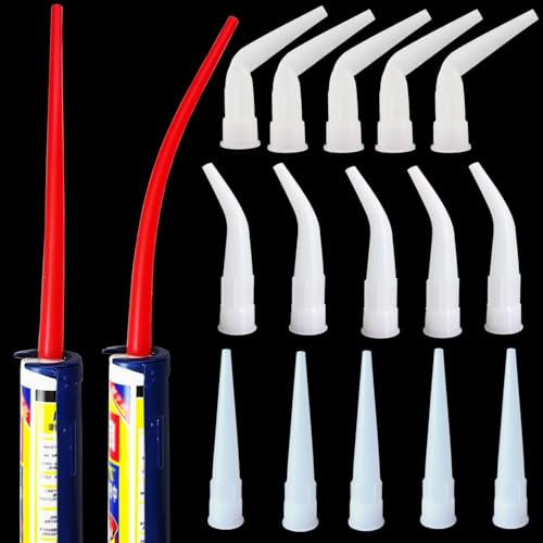 5 large curved white small nozzles, 5 small curved white small nozzles, 5 white straight small nozzles, and one straight and one curved red long nozzle?5+5+5+2?