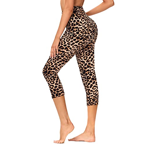 Gayhay High Waisted Capri Leggings For Women - Soft Slim Tummy Control - Exercise Pants For Running Cycling Yoga Workout (Leopard, Small-Medium) #TOP23