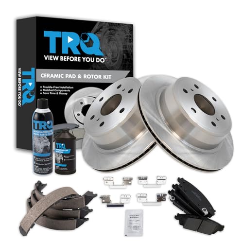 Image of TRQ Rear Brake Pad & Rotor Kit Compatible with 2015-2020 Cadillac 2014-2020 Chevrolet GMC