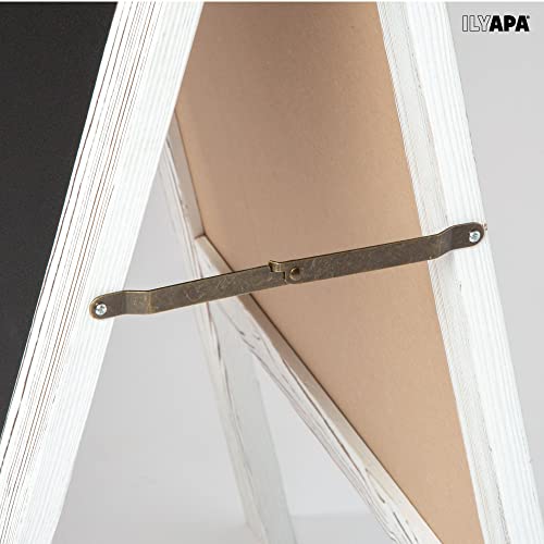 Ilyapa Wooden A-Frame Sign With Rounded Top - 20 X 40 Inches White Sidewalk Chalkboard – Sturdy Freestanding Sandwich Board Menu Display For Restaurant, Business Or Wedding #TOP3