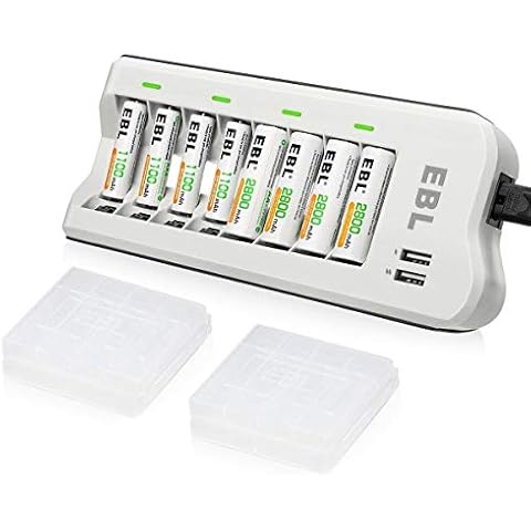 EBL 808U Cargador de AA AAA Baterías con Pilas Recargables Cover
