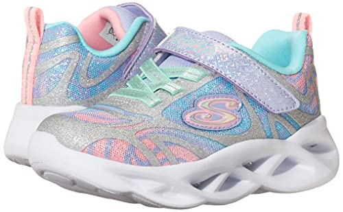 Skechers Girls Sport Lighted, Lighted Footwear, Lighted, Lighted Sneaker, Silver/Multi, 3 Little Kid Us #TOP6