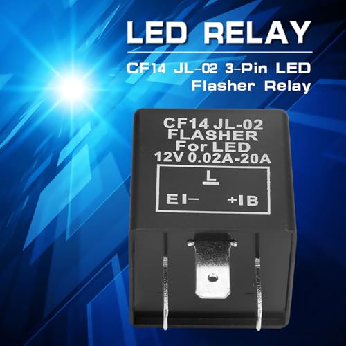 YWBL-WH Relais clignotant LED à 3 broches 12V 0.02A - 20A CF14 JL-02 pour moto, fixe Hyper Flash, signalisation lumineuse, Relais Flasher LED – vue 3