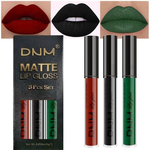 evpct 3Pcs Dark Black Emerald Green Red Matte Liquid