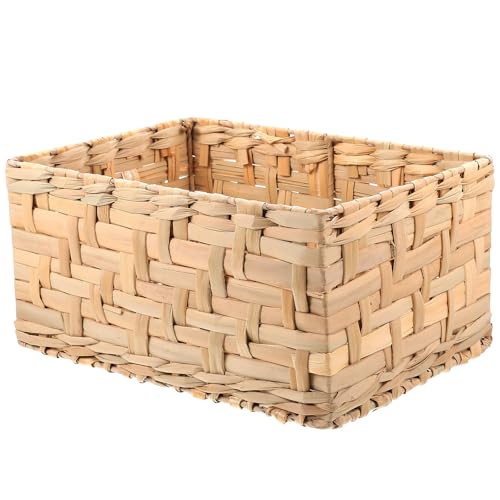MUELODSIC Stroh Rattan Korb Geflochten 31x22x15cm Aufbewahrungskorb...
