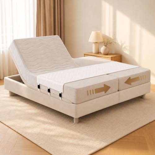 Liebesbrücke für Matratzen Weiß - Matratzenverbinder und Ritzenfüller für Familienbett - Universeller Antirutsch Matratzenhalter für Ihr Boxspringbett 200 cm - Doppelbettbrücke