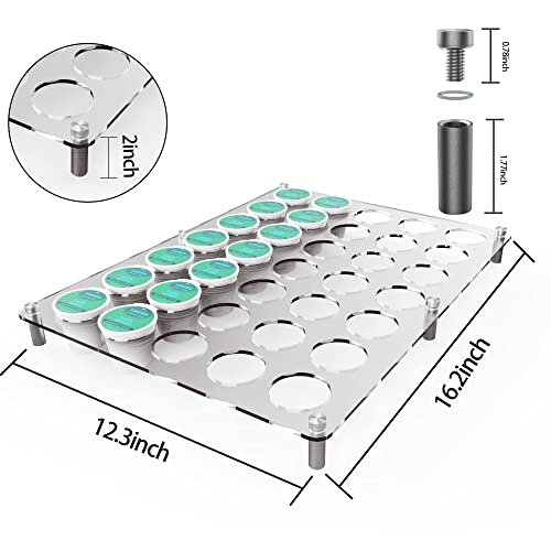 Moonoom Coffee Pod Drawer Organizer,K Cup Drawer Organizer, Acrylic Coffee Pod Holder,Coffee Pods Tray Drawer Insert For Office,Home Or Kitchen (35 Holes) #TOP4