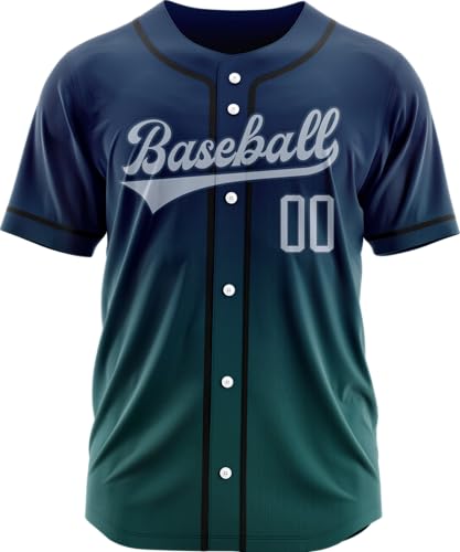 Custom Gradient Baseball Jersey Stitched/Printed Personalized Name Number Hip Hop Athletic V-Neck Shirts for Men Women Youth miniatura 2