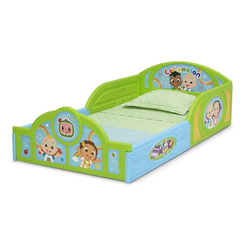 Image of Delta Children - CoComelon 4-Piece Toddler Room-in-a-Box Set - Includes Sleep and Play Toddler Bed, Table, 1 Chair and Fabric Toy Box, Green