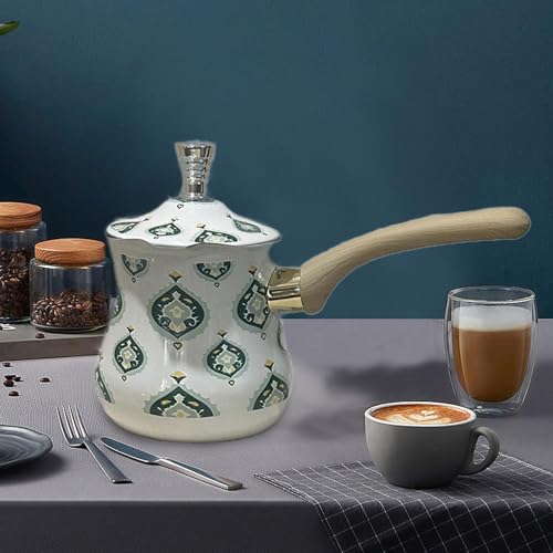 Generic Coffee Pot Coffee Maker,Portable Universal with Wood Handle,Butter Warmer Pot,Milk Warmer for Home Restaurant Travel Kitchen, 720ml