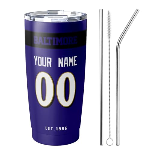 Image of ANTKING Baltimore Tumbler 20 oz Travel Coffee Cup Custom Name Number for Men Women Boy Gifts