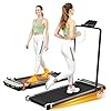 2 Side Walking Pad with Incline, FINEHORSE 2 in 1 Under Desk Walking Pad with Handle Bar and Foot Massager Treadmills for Home/Office, Portable Treadmill with Remote Control LED Display