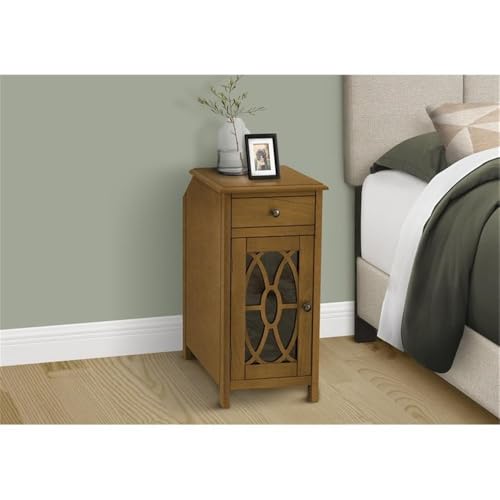 Monarch Specialties I 3972 Accent Table, Side Table, End, Narrow, Nightstand, Bedroom, Storage Drawer, Lamp, Veneer by Monarch Specialties - Image 2