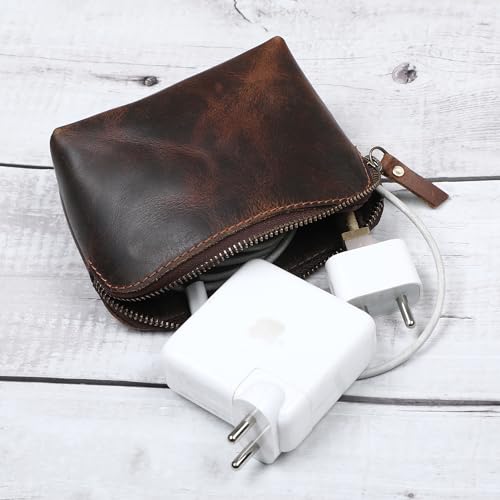 Leather Cosmetic Bags Make Up Bags for Women - Handmade Makeup Case Small Makeup Bags Jewelry Coin Pouch, Toiletry Bag for Men, Travel Cosmetic Pouch For Purse3