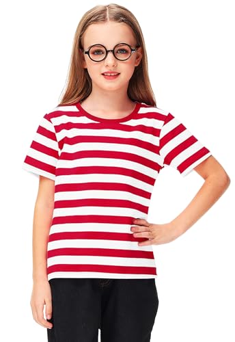 Image of Deerose Kids Striped Shirts Short Sleeve Boy Girls July 4th Patriotic Tee Top 3-14 Years