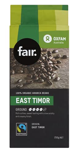 Oxfam fair Coffee Ground Fairtrade Organic East Timor 250g