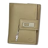 moderne Geldbšrse fŸr Damen aus echtem Leder in taupe