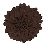 SARO LIFESTYLE Flower Shaped Felt Throw Pillow