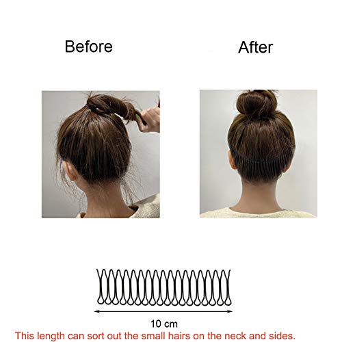 6 Pcs U Shape Hair Finishing Fixer Comb, Invisible Hair Holder, U Pin Hair Clips for Thick Hair, Bobby Pins, Hair Updo Accessories for Small Broken Hair, Hair Styling Tools for Girls and Women - Thumbnail 4