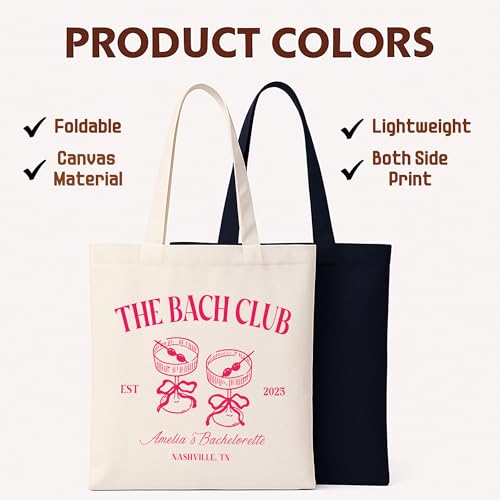 Bolso tote personalizado H-DEWALL de lona para fiestas de despedida de soltera, regalos para mujeres, bolsos a juego para despedidas y duchas nupciales miniatura 5