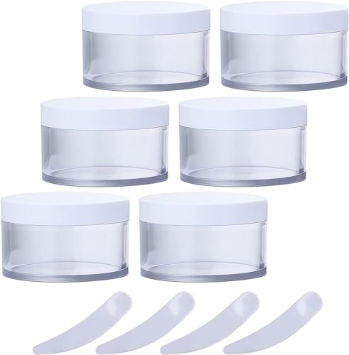Lot de 6 pots cosmétiques 200g transparents et hermétiques pour le stockage de crème de beauté