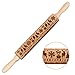 Christmas Wooden Rolling Pin 2 Pack ,Awakelion Premium Wood Engraved Embossing Rolling Pin with Christmas & Flower Symbol for Homemade Baking Cookies