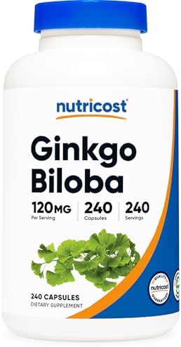 Nutricost Ginkgo Biloba 120mg, 240 Capsules, Extra Strength, Glut...