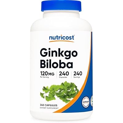 Nutricost Ginkgo Biloba 120mg ، 240 كبسولة - مستخلص الجنكة بيلوبا ذو القوة الإضافية - خال من الغلوتين & أمبير ؛ غير الكائنات المعدلة وراثيا
