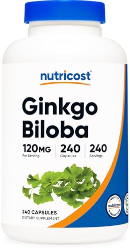 Nutricost Ginkgo Biloba 120mg, 240 Capsules - Extra Strength Ginkgo Biloba Extract - Gluten Free & Non-GMO