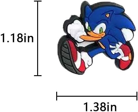 20Pcs Sonic anime Shoe Decoration Charms for Croc Clog Sandals, Shoe Accessories Charms for Adults.