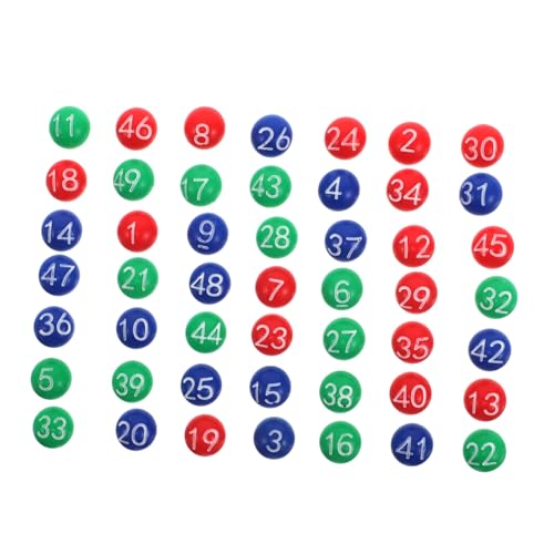 FRCOLOR Bolas de Plástico Numeradas para Bingo Pequeñas y Coloridas Accesorios para Lotería y Rifas Paquete de Bolas de Repuesto para Máquina de Sorteo