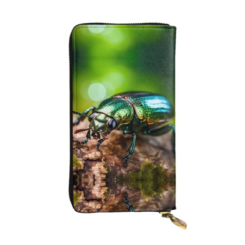 Cartera de piel con escarabajo de 19x10,4 cm para llaves y tarjetas