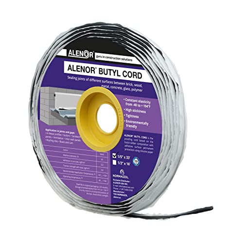 Image of Alenor Black Butyl Seal Putty Tape 1 /5'' x 33 Foot - Leak Proof Putty Tape for RV Repair, Window, Boat Sealing, Glass & EDPM Rubber Roof Patching, Car, Van, Bus & Auto Repair