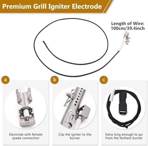 Image of Criditpid Grill Replacement Parts for Charbroil Advantage 4 Burner 463344116, Cast Iron Grill Grates, Stainless Steel Burner Tubes, Heat Plates Shields, Adjustable Carryover Tubes & Igniters Kit.