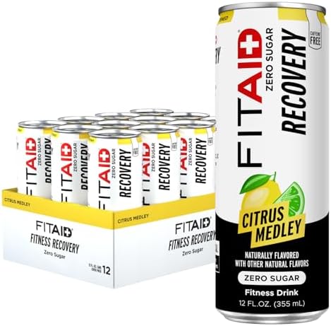 FITAID Post Workout Recovery, Zero Sugar, Citrus Medley - 12 Pack