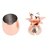 Gold Ananas Cocktail Shaker 500 ml Kupfer fertiggestellter Stahl Barkeeper Mixer Cup mit leckerem Deckel, niedliches Ananas Design für Home Bar (Roségold)