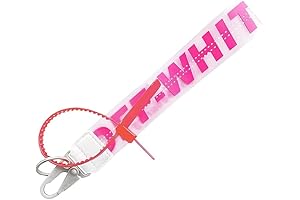 Hot Pink Off White PVC Keychain