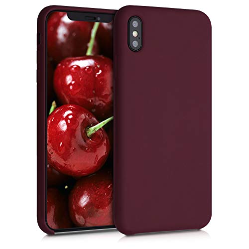 kwmobile Hülle kompatibel mit Apple iPhone XS Max Hülle - Silikon Handy Case - Handyhülle weiche Oberfläche - kabelloses Laden - Tawny Red