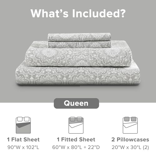 Image of Comfort Spaces 100% Cotton Percale Sheets King Extra Deep Pocket 4 Piece