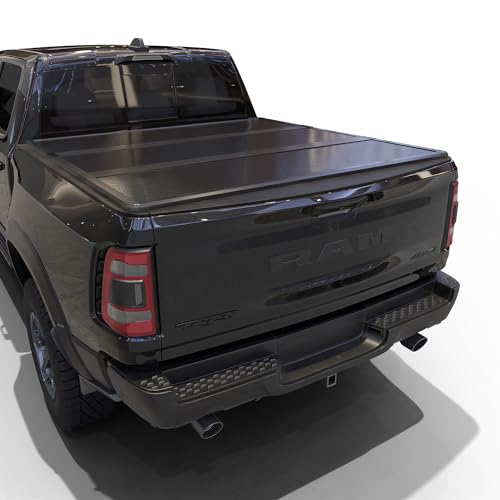 Image of Hard Tri-Fold Truck Bed Tonneau Cover Compatible with 2009-2026 Dodge Ram 1500 & 2500 5.7ft Bed Without Ram Box (67.4 inch)