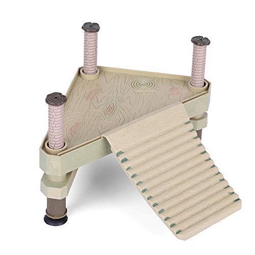 EBTOOLS Piattaforma Galleggiante per rettili, quai galleggianti per Tartarughe, Piattaforma per prepararsi per Tartarughe con rampa Testurizzata e Ventosa, Livello dell'Acqua Adatto 5-14 cm