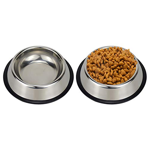 Podinor Stainless Steel Dog Bowls, Food and Water Non Slip Anti Skid Stackable Pet Puppy Dishes for Small, Medium and…
