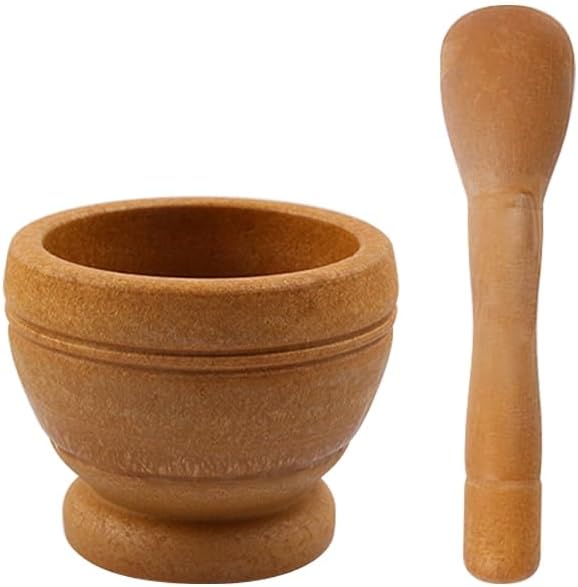 Pestle and Mortar Set Grinder Press Crusher Masher for Spices Easy Clean Household Tool