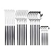 Kekkein Kompletna tableware Zestaw sztućców Złote Zachodnie Zestaw sztućców ze stali nierdzewnej Zachodnia 24 szt. Złota obiadowa kolacja Zestaw Kuchnia Dropshipping (Color : Blacksilver6sets)