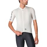 CASTELLI Men’s Entrata Apex Jersey, Breathable, Moisture-Wicking Cycling Jersey with Pockets for Everyday Road Performance - Ivory/Smoky Gray - Large