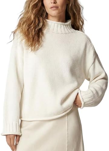 Wyeysyt Women's Oversized Rollneck Sweater Chunky Cable Knit Soft...